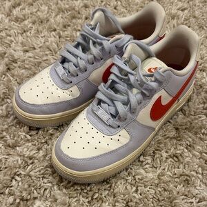 Nike Air Force 1 - Red Swoosh and Cream Accents